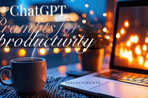 cozy home workspace with laptop and notebook for calm productivity using chatgpt prompts