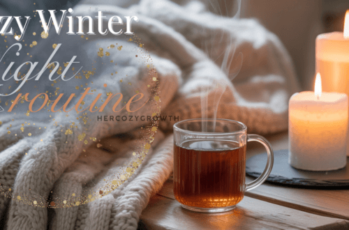 cozy winter night routine with candles and warm lighting