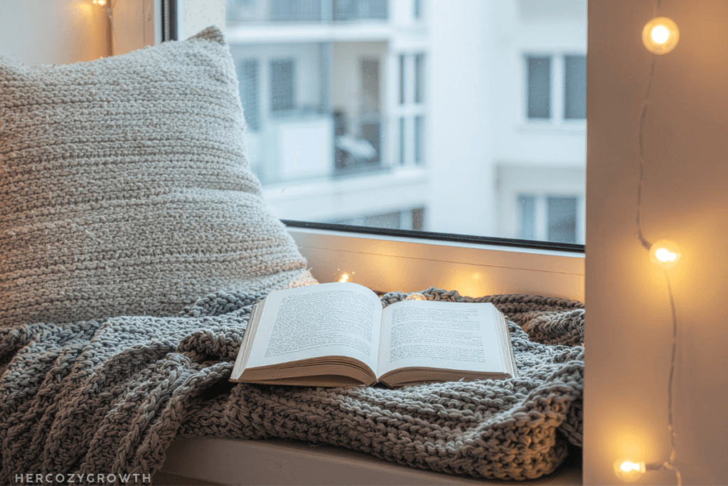 cozy reading corner for self development books for women