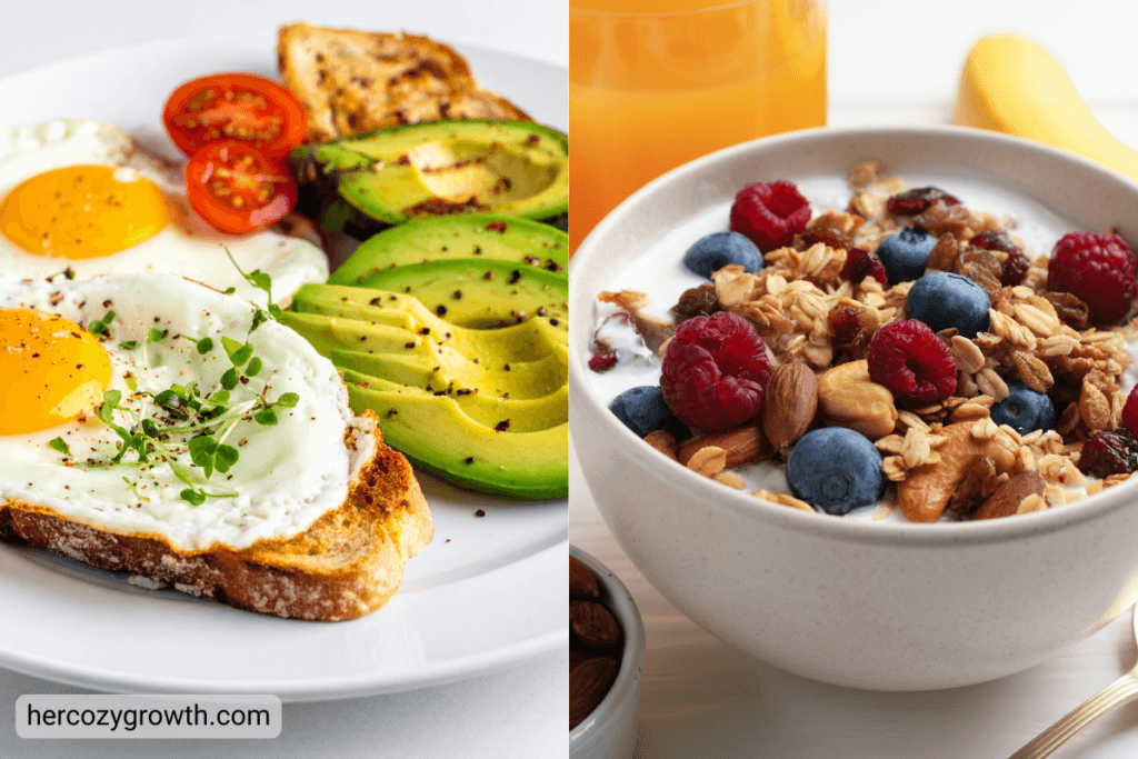 nourishing morning breakfast ideas for women — morning routine aesthetic