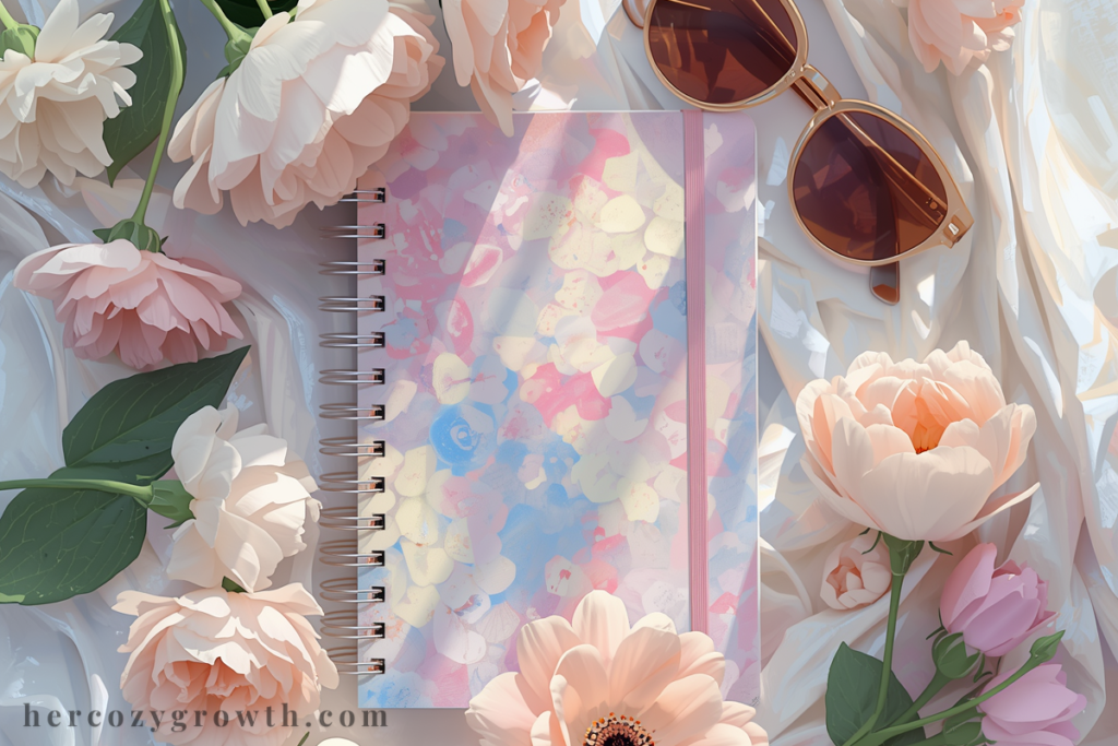 summer goals aesthetic journal flat lay