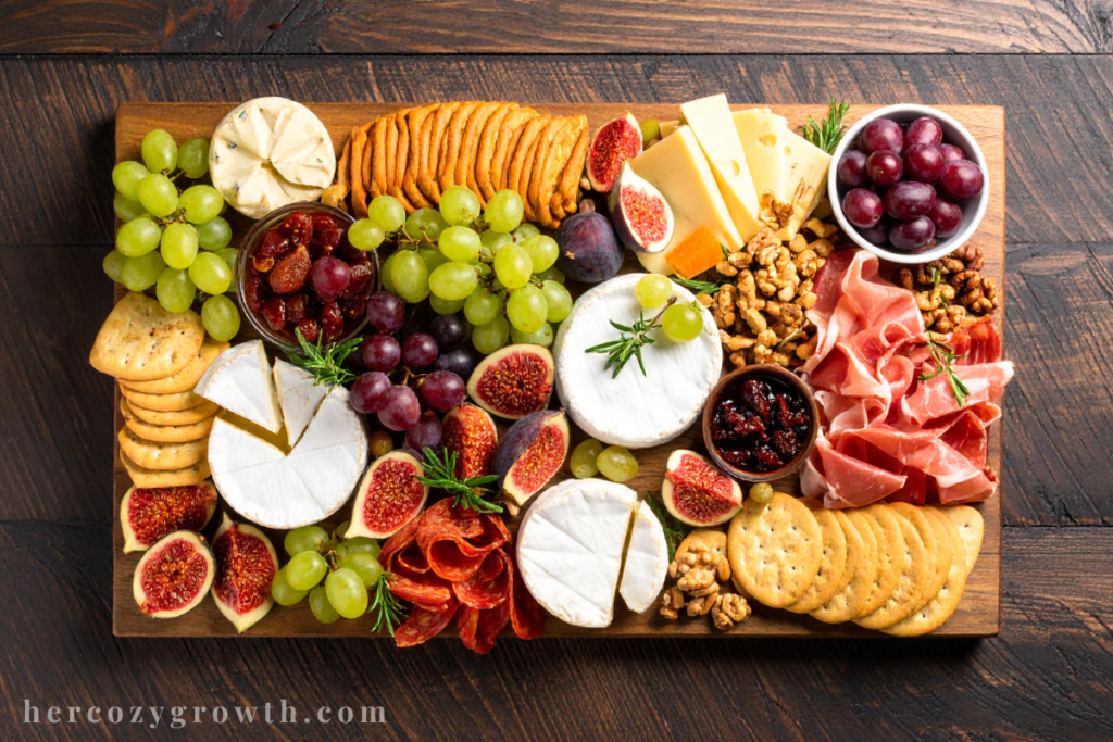 doormat painting party snacks autumn grazing board cider
