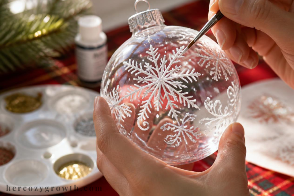 winter craft night ideas painted ornaments girls night