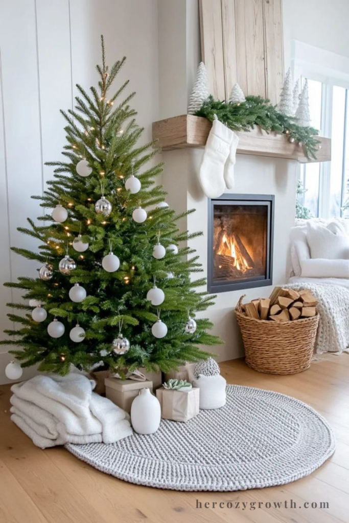 Modern christmas decor with a minimalist Scandinavian christmas tree design