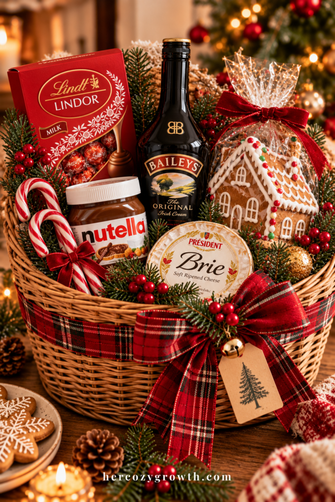 Christmas food gift basket ideas with homemade treats